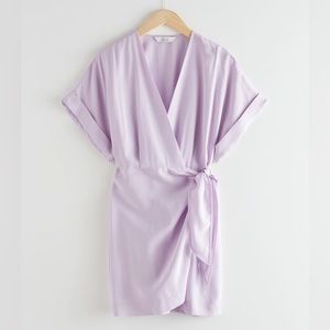 &other stories purple wrap dress